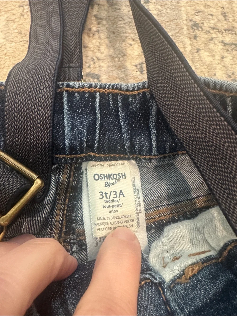OshKosh B'gosh Denim Jeans with Navy Elastic Suspenders